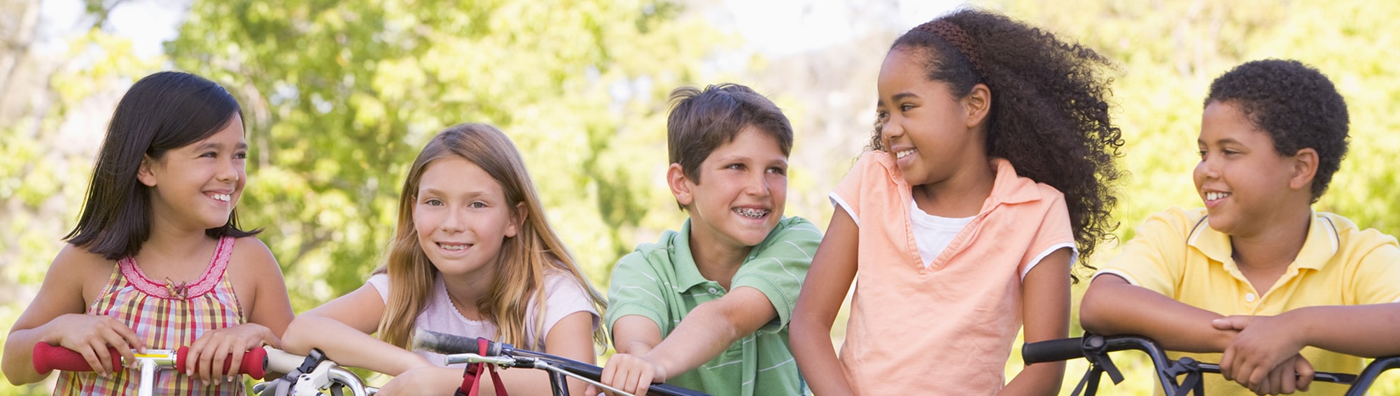 Elementary students outside