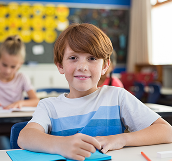 boy in a classroom