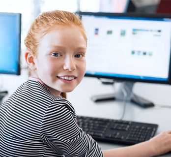 girl with computer